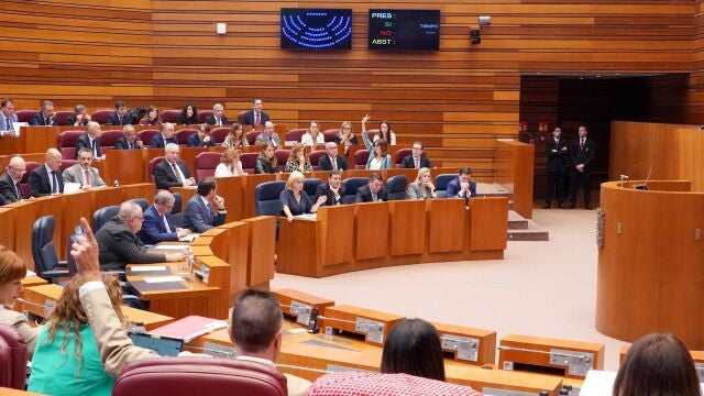 Votación en la segunda sesión del Pleno de las Cortes de Castilla y León