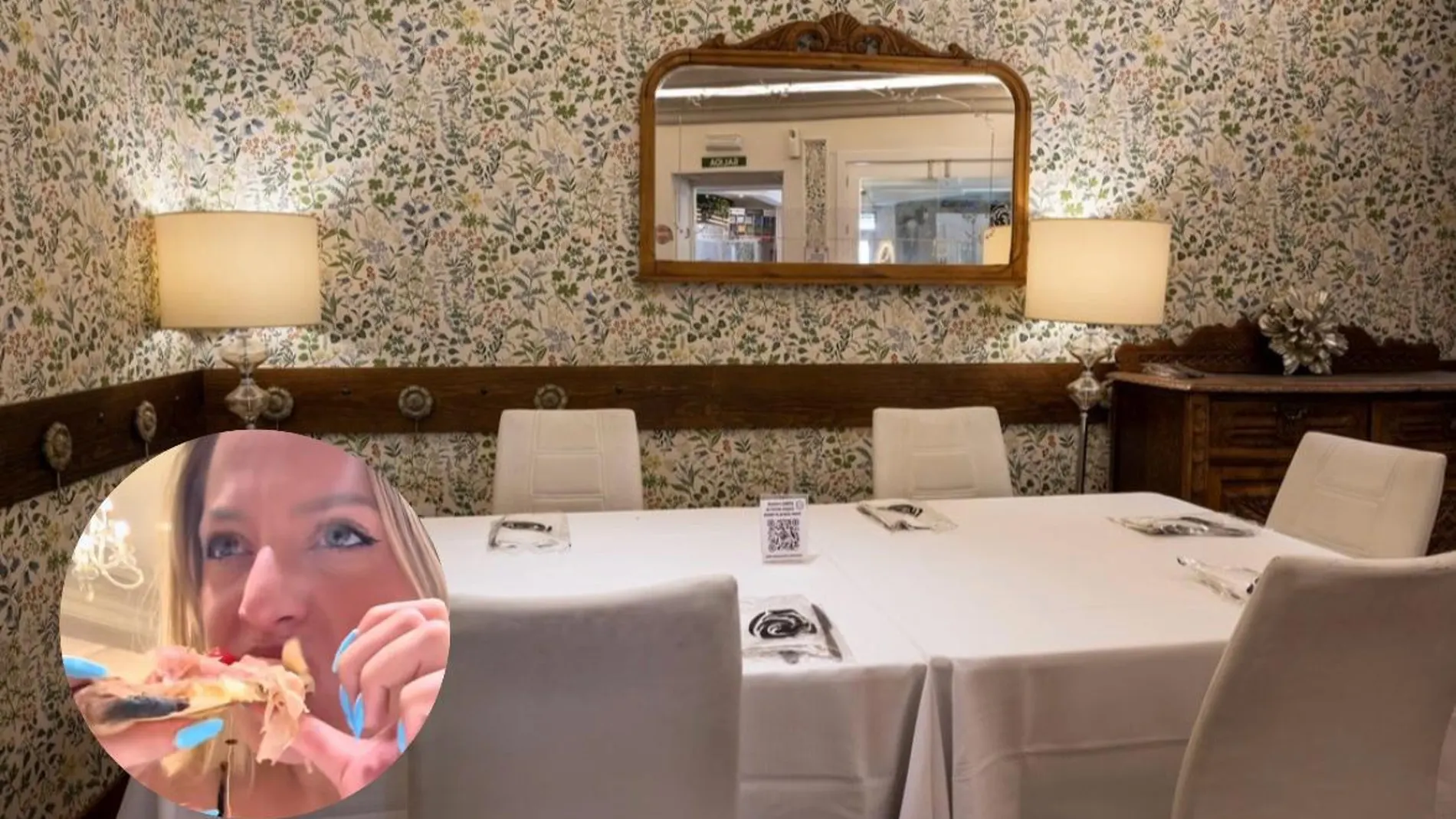 Fotomontaje de la creadora de contenido @pasionxcomer y el restaurante Marquinetti