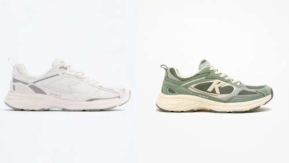 Zapatillas Kelme en blanco y verde (32,99€)