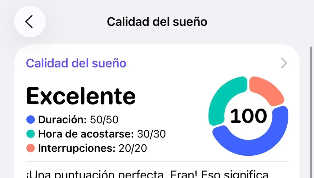 Calidad del sueño del Apple Watch