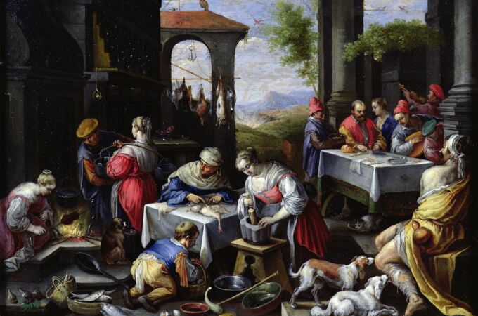  "Lázaro y el rico", de  David Teniers el joven (1647),  National Gallery of Art, Washington D.C