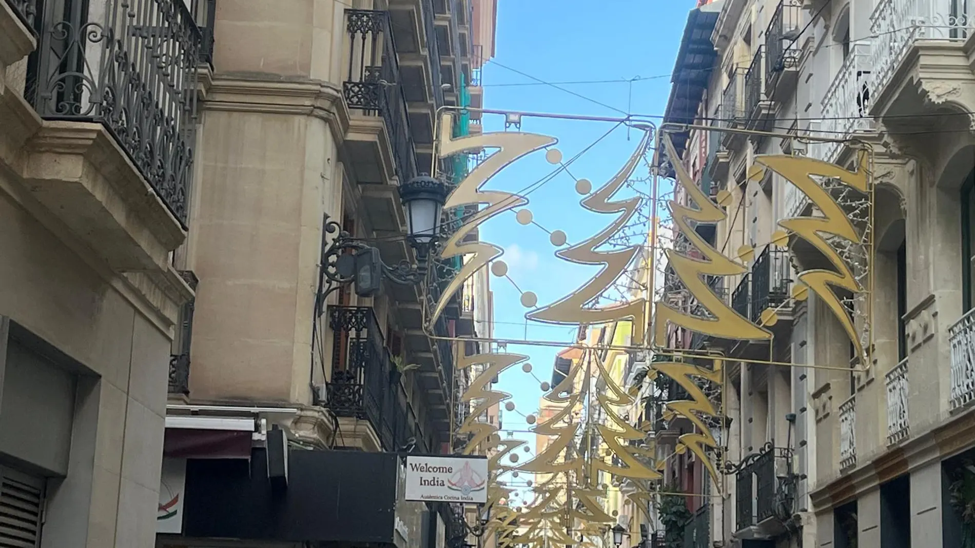 Decoración navideña de la calle Mayor de Alicante