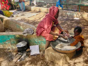 Sudan El Fasher Malnutrition FILE - Sudanese displaced families take shelter in a school after being evacuated by the Sudanese army from areas once controlled by the paramilitary Rapid Support Forces (RSF) in Omdurman, Sudan, located across the Nile River from Khartoum, on Sunday, March 23, 2025. (AP Photo, file)