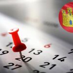 Fotomontaje de un calendario y la bandera de Castilla-La Mancha