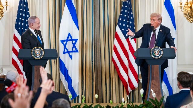 US President Trump and Israeli Prime Minister Netanyahu press conference at the White House
