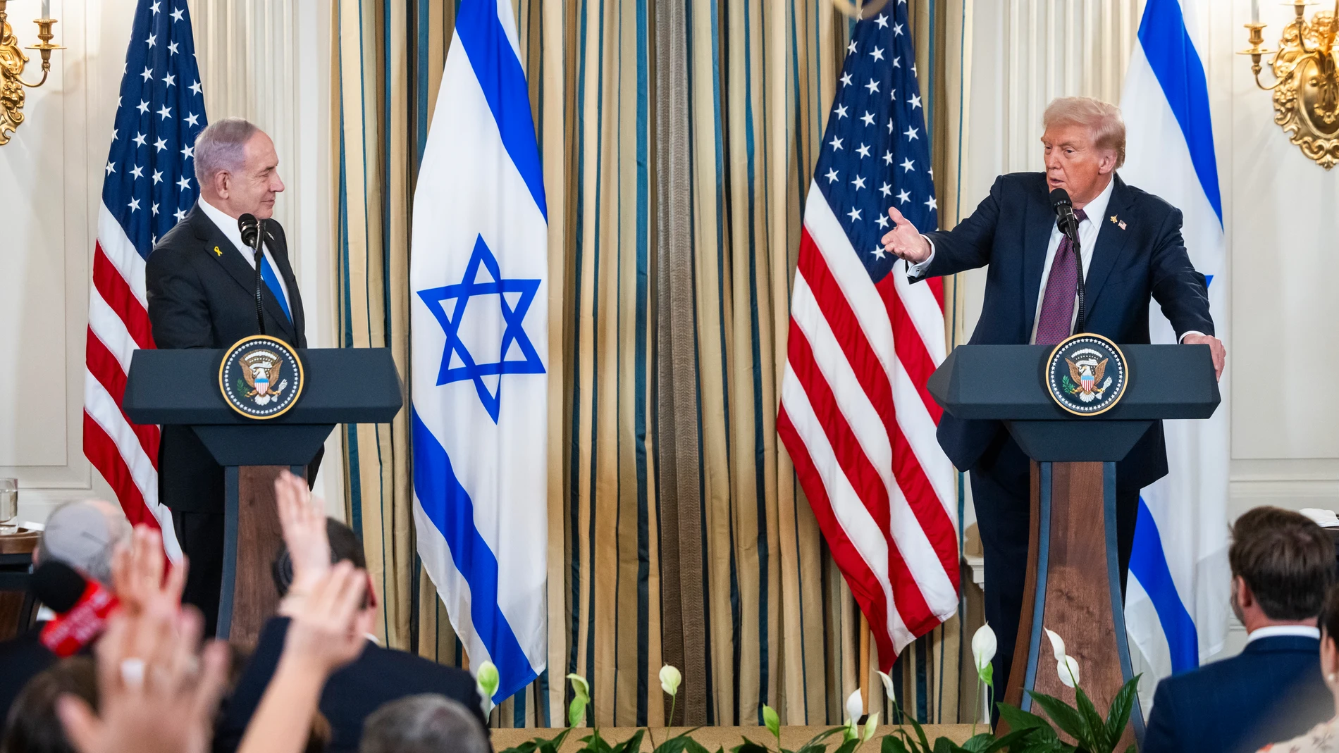 Netanyahu y Trump en la Casa Blanca