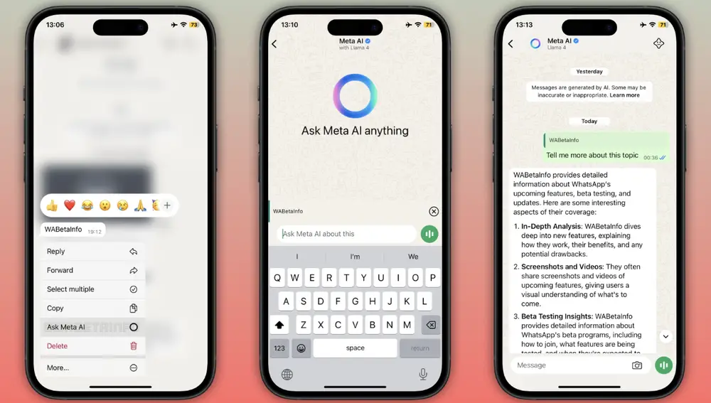 Así luce el nuevo interruptor para interactuar con Meta AI en iOS