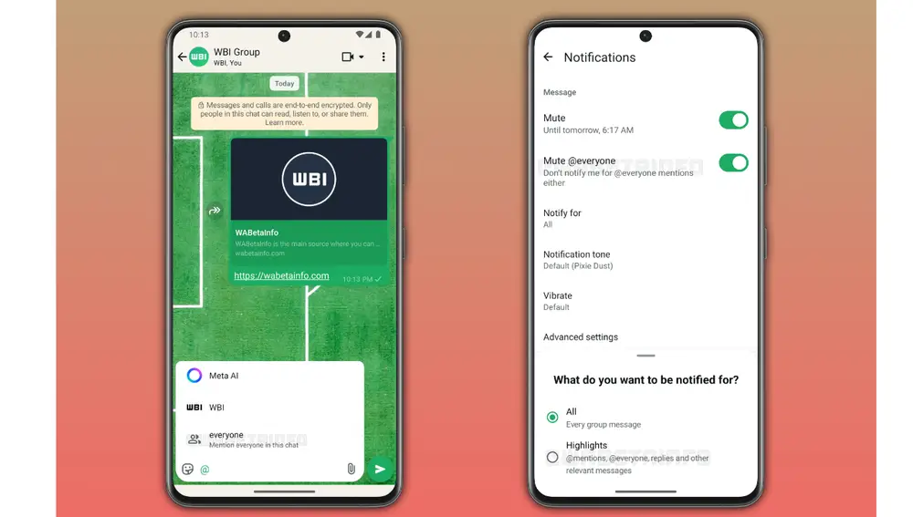 WhatsApp ya te permite suprimir las notificaciones de todas las menciones de los grupos