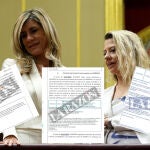 Begoña Gómez y su asesora en Moncloa, Cristina Álvarez, con partes del informe de la UCO sobre sus gestiones