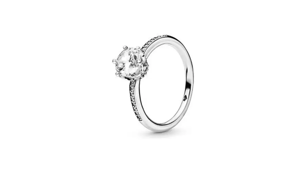 PANDORA Signature anillo corona centelleante transparente