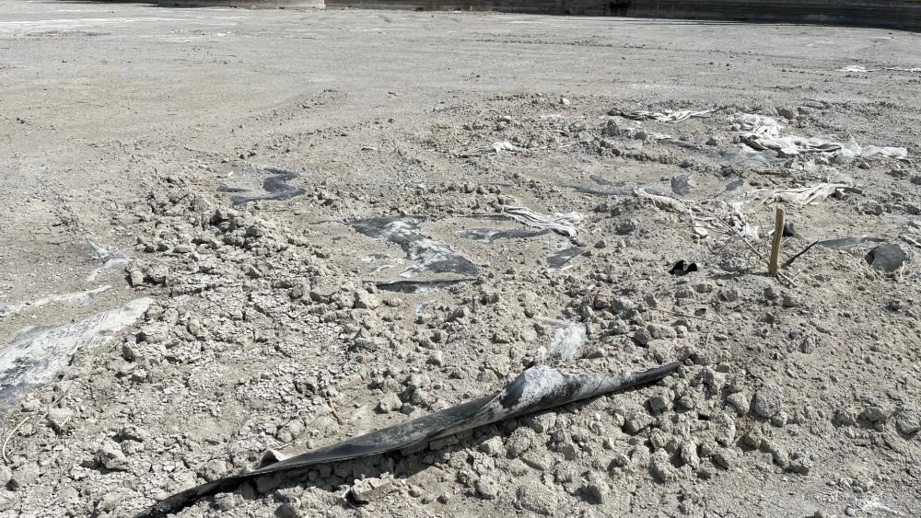 Grietas en el lago del Parque de Juan Carlos I.REMITIDA / HANDOUT por PINTOFotografía remitida a medios de comunicación exclusivamente para ilustrar la noticia a la que hace referencia la imagen, y citando la procedencia de la imagen en la firma29/09/2025