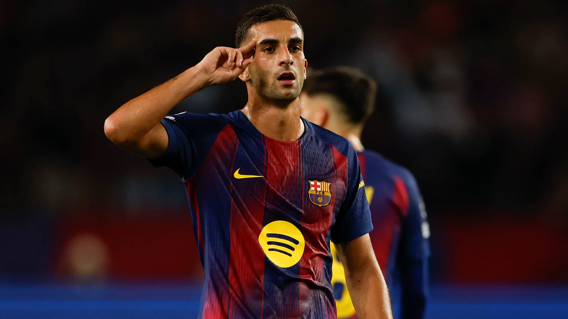 BARCELONA , 01/10/2025.- El delantero del FC Barcelona Ferrán Torres en el partido de la fase de grupo de la Liga de Campeones que enfrenta al FC Barcelona y al PSG en el estadio olímpico Lluis Companys de Barcelona. EFE/ Alberto Estévez
