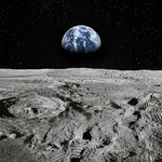 La Tierra vista desde la superficie lunar