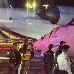 Así quedó el morro de los dos aviones tras la colisión Así quedó el morro de los dos aviones tras la colisión