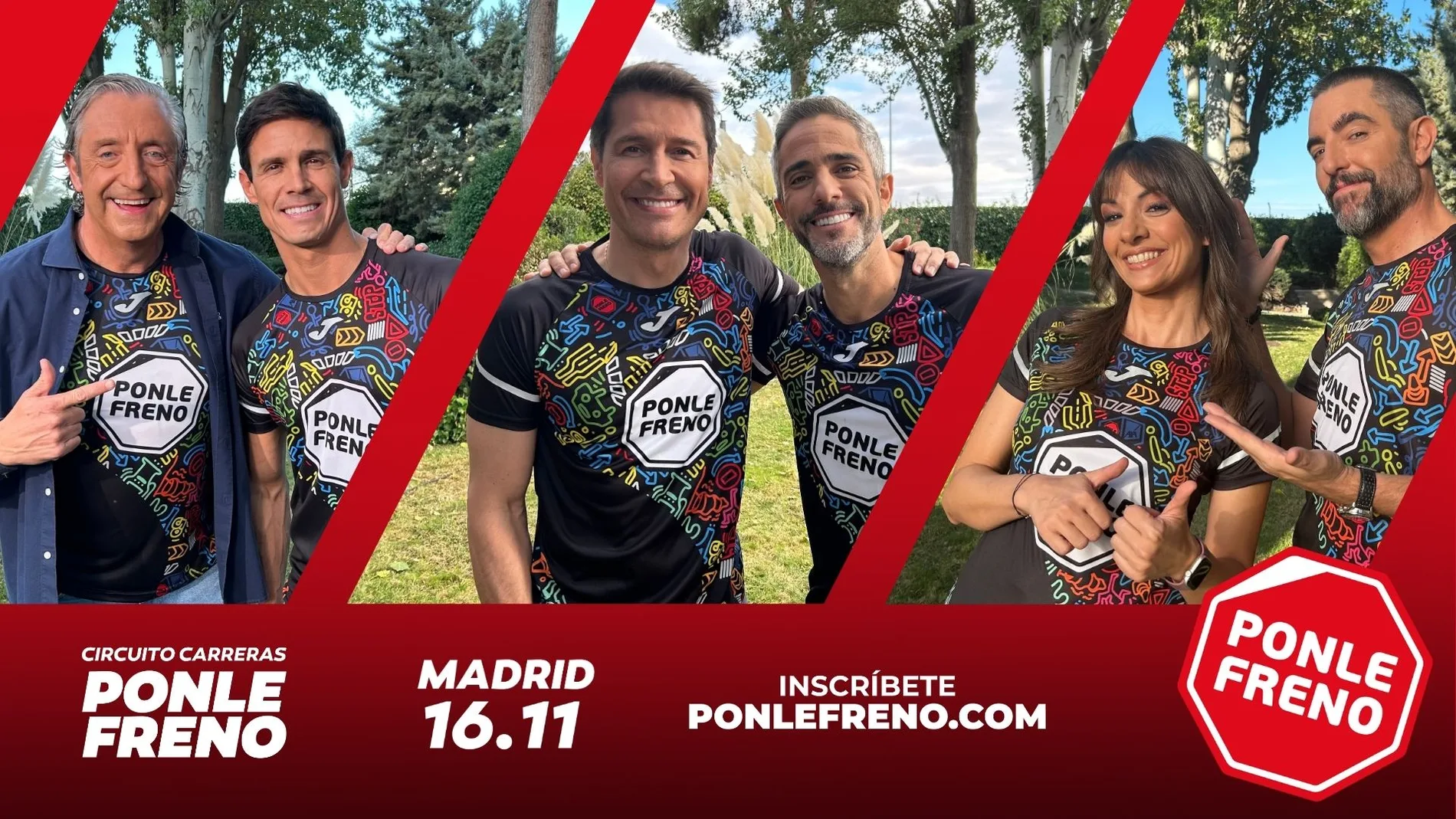 PONLE FRENO vuelve a unir a rostros de Atresmedia junto a víctimas de tráfico para animar a participar en su gran carrera popular de Madrid