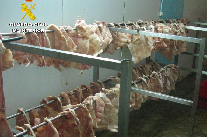Carne localizada en el local de Hellín (Albacete)