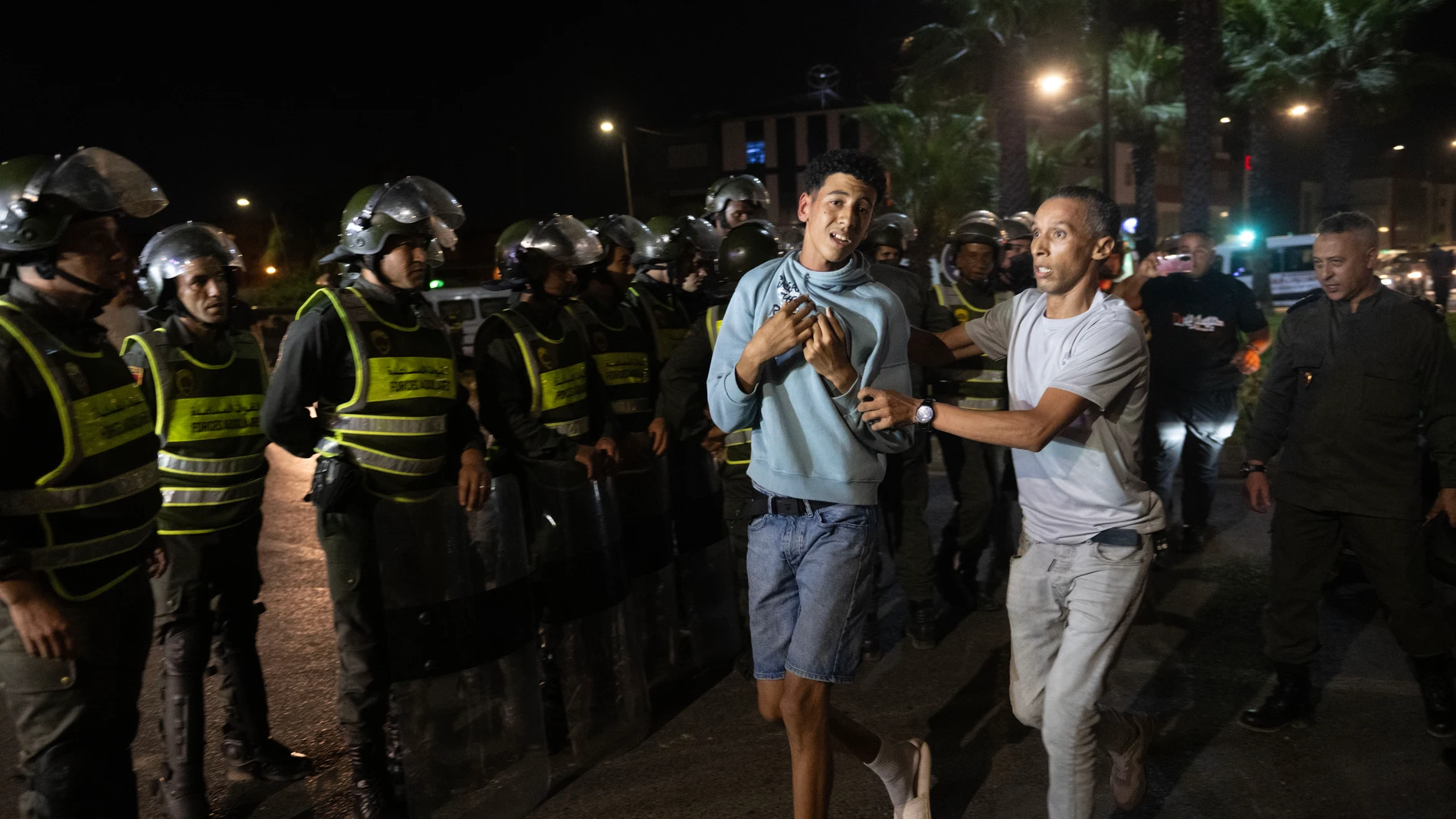 Jóvenes marroquíes detenidos en las protestas