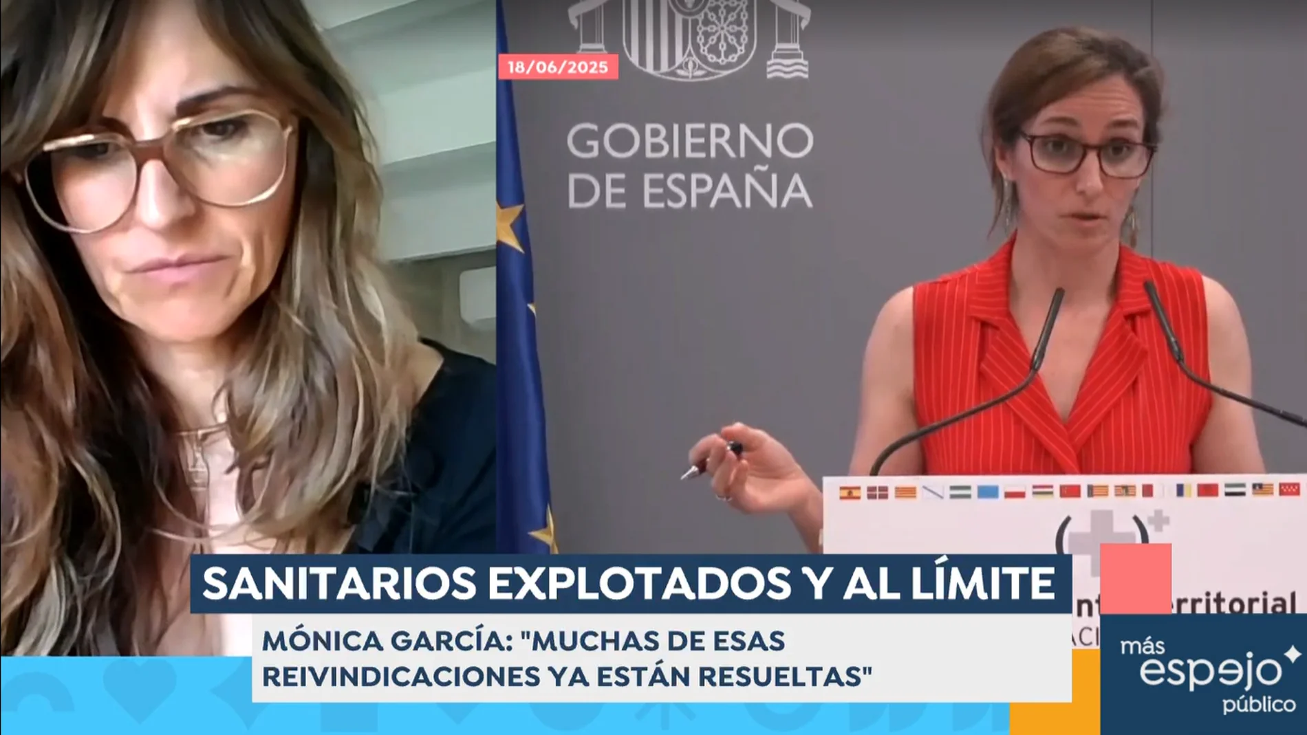 Tamara del Pino durante su intervección en 'Espejo Público'