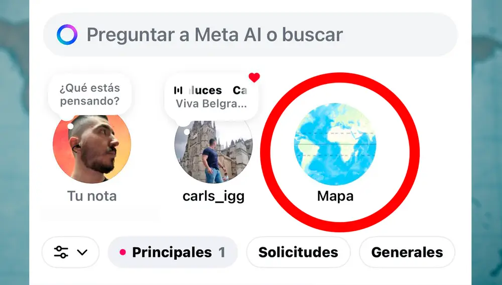 La función está en la parte superior de la bandeja de entrada