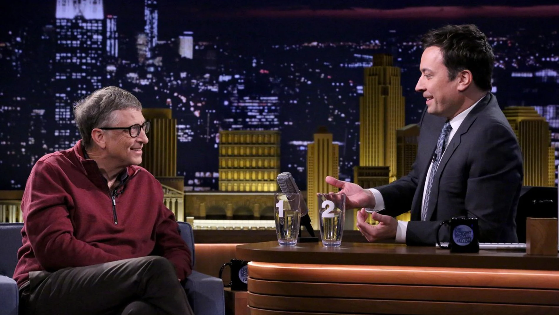 Bill Gates durante la entrevista en "The Tonight Show" con Jimmy Fallon