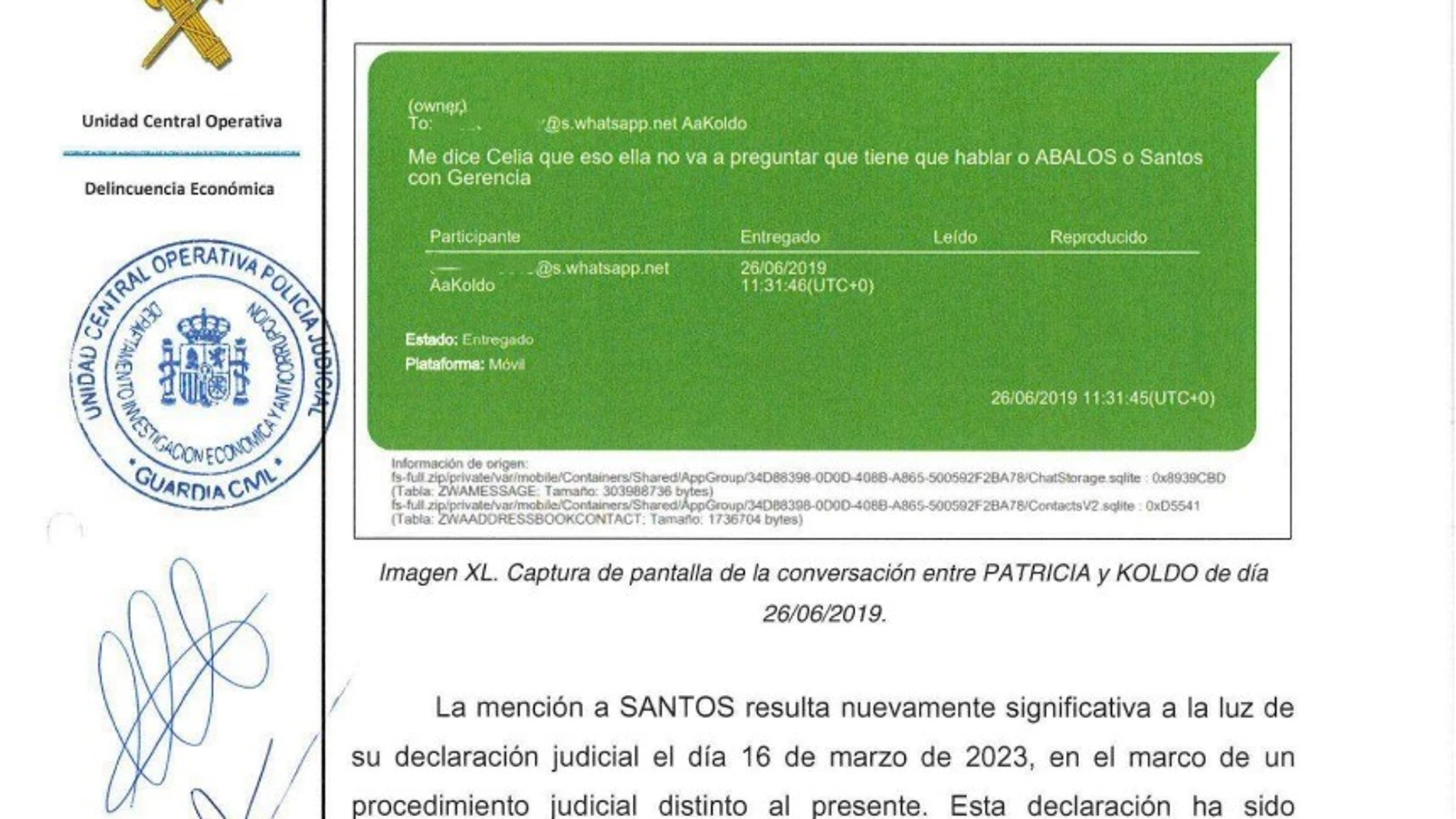 La mención a la supervisión de Cerdán en una conversación recogida en el informe de la UCO