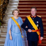 Guillermo y Stephanie de Luxemburgo en su primera cena de gala.