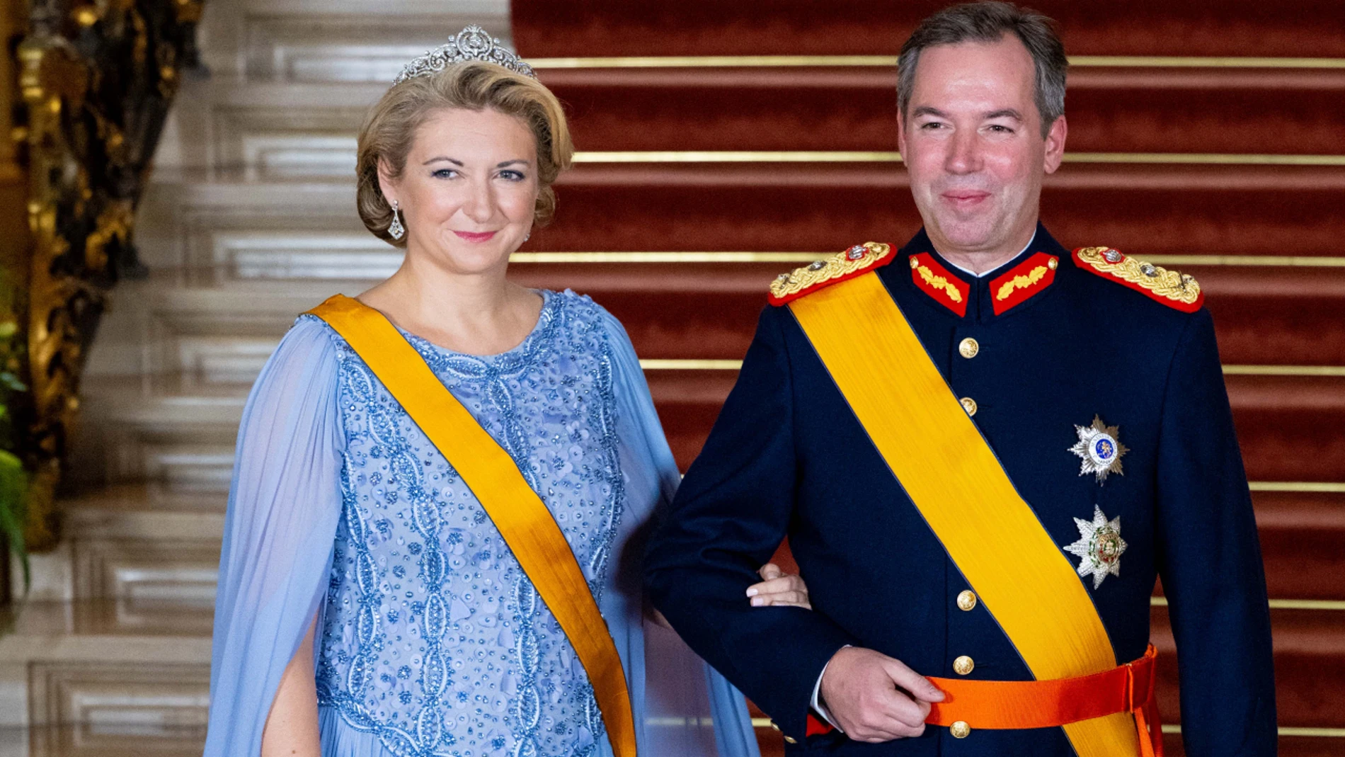 Guillermo y Stephanie de Luxemburgo en su primera cena de gala.