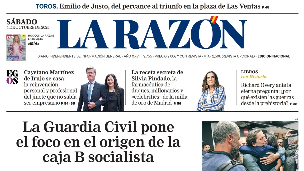 Portada de LA RAZÓN de este sábado 4 de octubre de 2025
