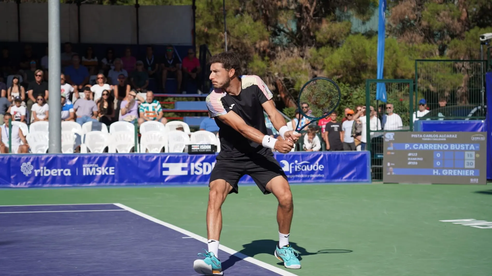 Carreño, durante la final del Alicante Ferrero Challenger 2025 ante Granier