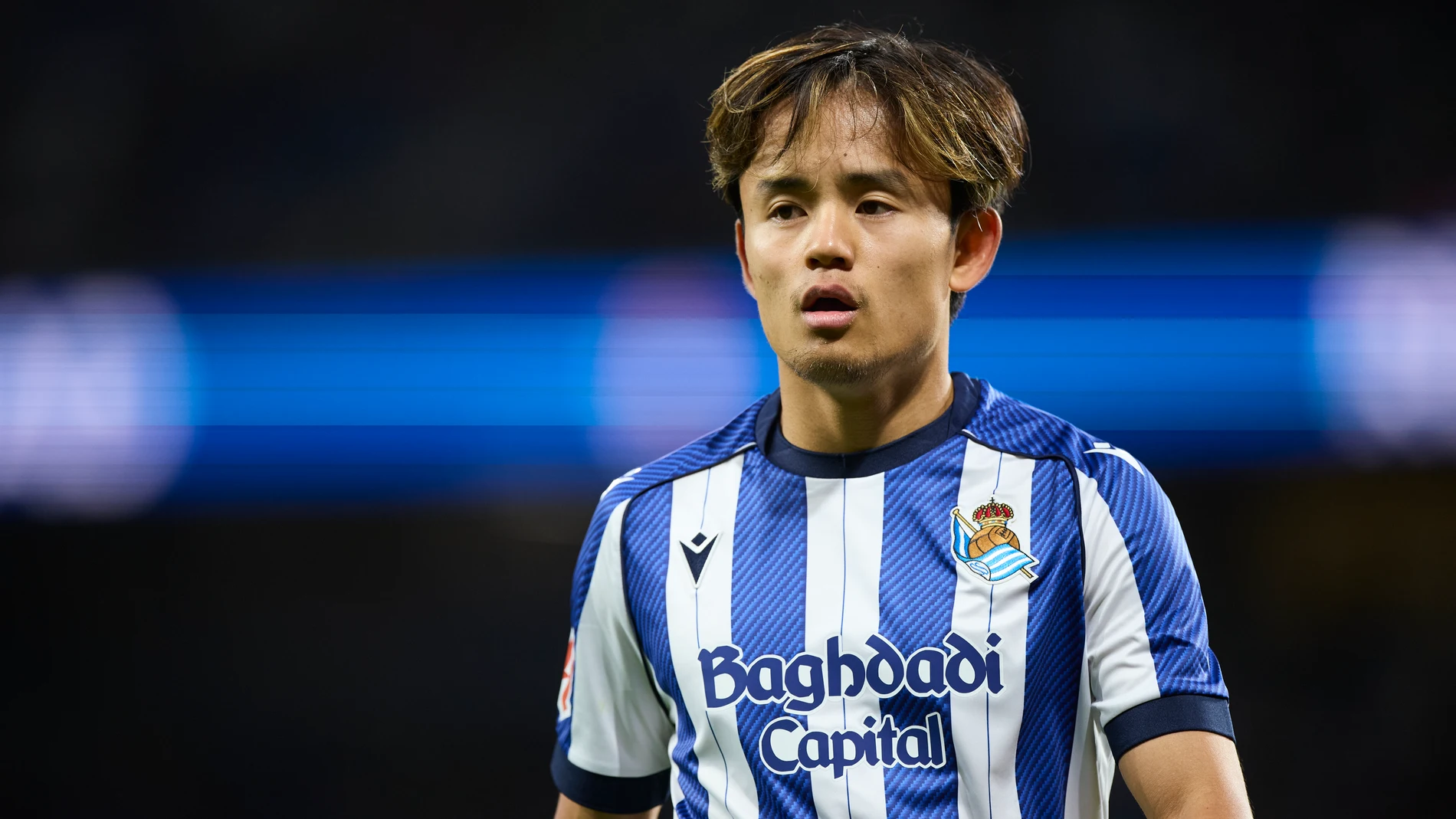 Takefusa Kubo of Real Sociedad looks on during the LaLiga EA Sports match between Real Sociedad and Rayo Vallecano at Anoeta on October 5, 2025, in San Sebastian, Spain. AFP7 05/10/2025 ONLY FOR USE IN SPAIN