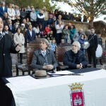 El secretario general del PSOECyL, Carlos Martínez, asiste al acto de recreación del nombramiento de Antonio Machado como hijo adoptivo de Soria
