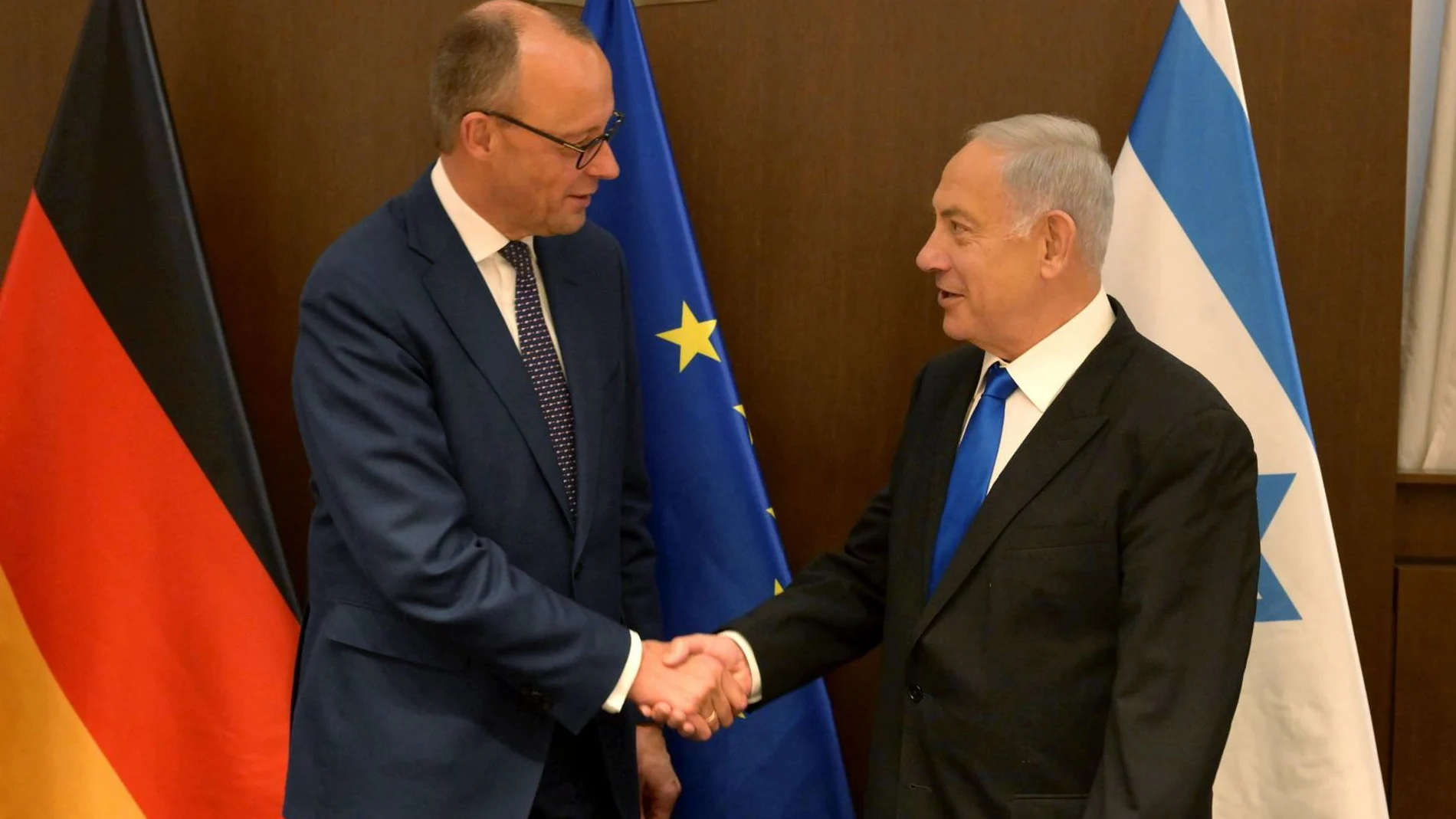 Benjamin Netanyahu recibe al canciller alemán, Friedrich Merz