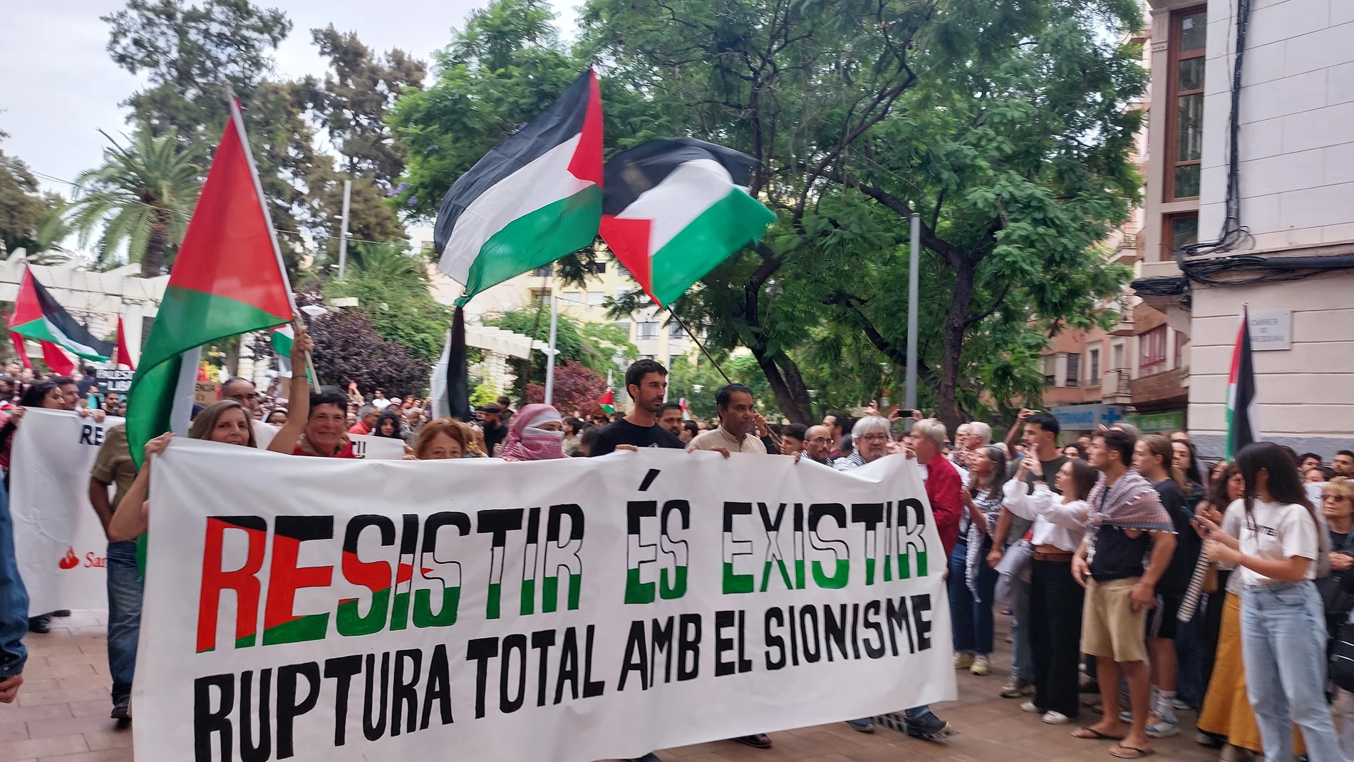 Manifestación en Palma para pedir "ruptura total de relaciones con Israel" y apoyar a los aún arrestados de la Flotilla Europa Press 05/10/2025