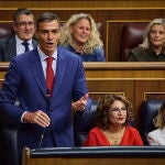 Sesión de control al Gobierno en el Congreso de los Diputados. Comparece el presidente del Gobierno Pedro Sánchez, María Jesús Montero, Sara Aagesen, Yolanda Díaz, Félix Bolaños, José Manuel Albares, Fernando Grande-Marlaska.. Asisten por el PP Alberto Nuñez Feijoo, Ester Muñoz, Miguel Tellado, por Vox Santiago Abascal, y Gabriel Rufian (ERC), Míriam Nogueras (Junts per Catalunya) y Mertxe Aizpurua por (Bildu). Carlos cuerpo , Ione Belarra