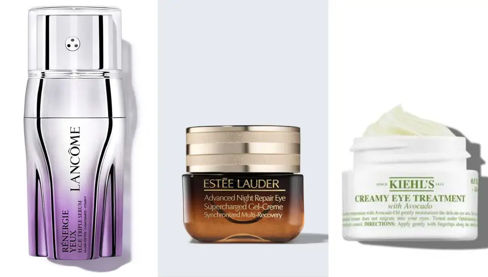 Contornos de ojos de alta gama que hidratan, iluminan y mejoran la firmeza: Lancôme, Estée Lauder y Kiehl’s.