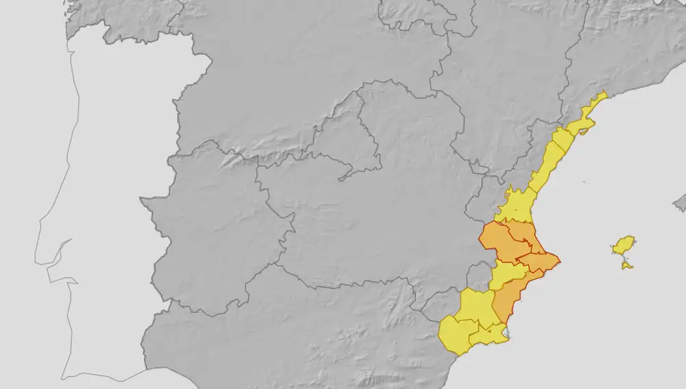 Mapa de alertas para el viernes 10 de octubre