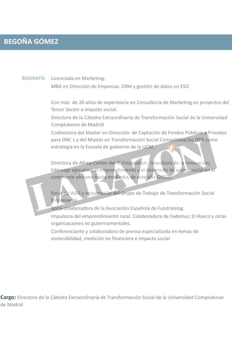 CV Begoña Gómez
