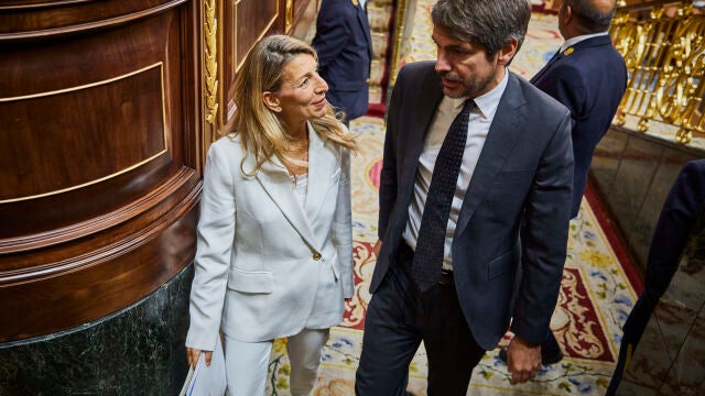 Sesión de control al Gobierno en el Congreso de los Diputados. Yolanda Diaz y Ernest Urtasun © Alberto R. Rol