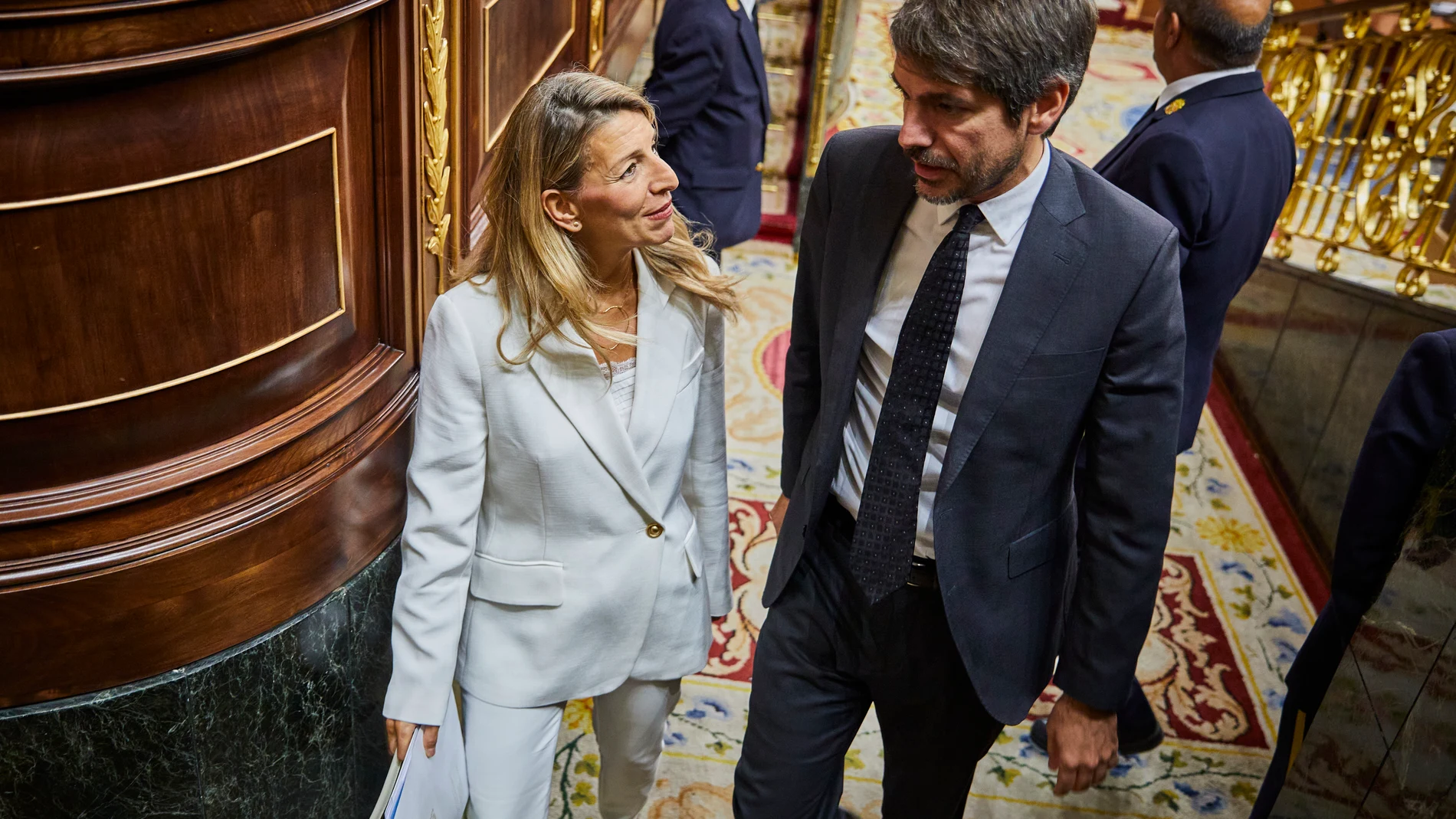 Sesión de control al Gobierno en el Congreso de los Diputados. Yolanda Diaz y Ernest Urtasun © Alberto R. Roldán / Diario La Razón. 08 10 2025