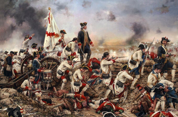 «Por España y por el Rey, Gálvez en América», donde se muestra a Bernardo de Gálvez en la Batalla de Pensacola