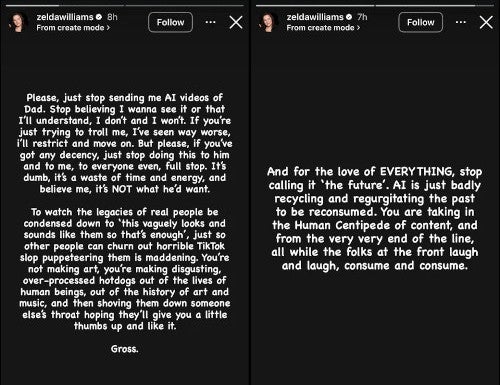 Publicación de Zelda Williams