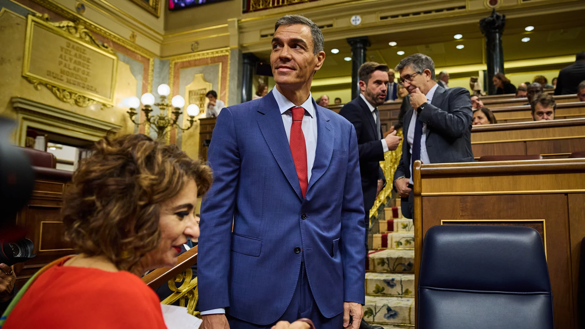 Sesión de control al Gobierno en el Congreso de los Diputados. Comparece el presidente del Gobierno Pedro Sánchez, María Jesús Montero, Sara Aagesen, Yolanda Díaz, Félix Bolaños, José Manuel Albares, Fernando Grande-Marlaska.. Asisten por el PP Alberto Nuñez Feijoo, Ester Muñoz, Miguel Tellado, por Vox Santiago Abascal, y Gabriel Rufian (ERC), Míriam Nogueras (Junts per Catalunya) y Mertxe Aizpurua por (Bildu). Carlos cuerpo , ione belarra