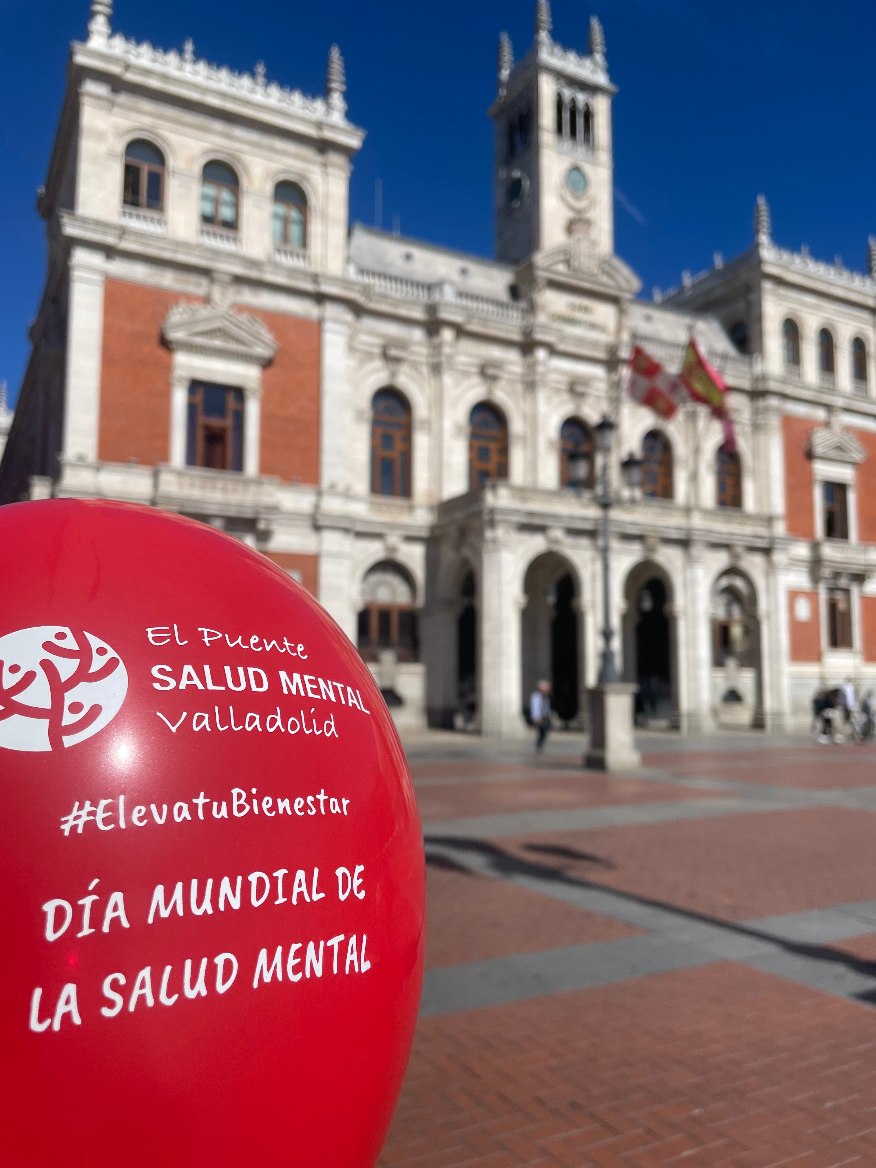 Globos que se van a lanzar mañana para visibilizar la salud mental en Valladolid