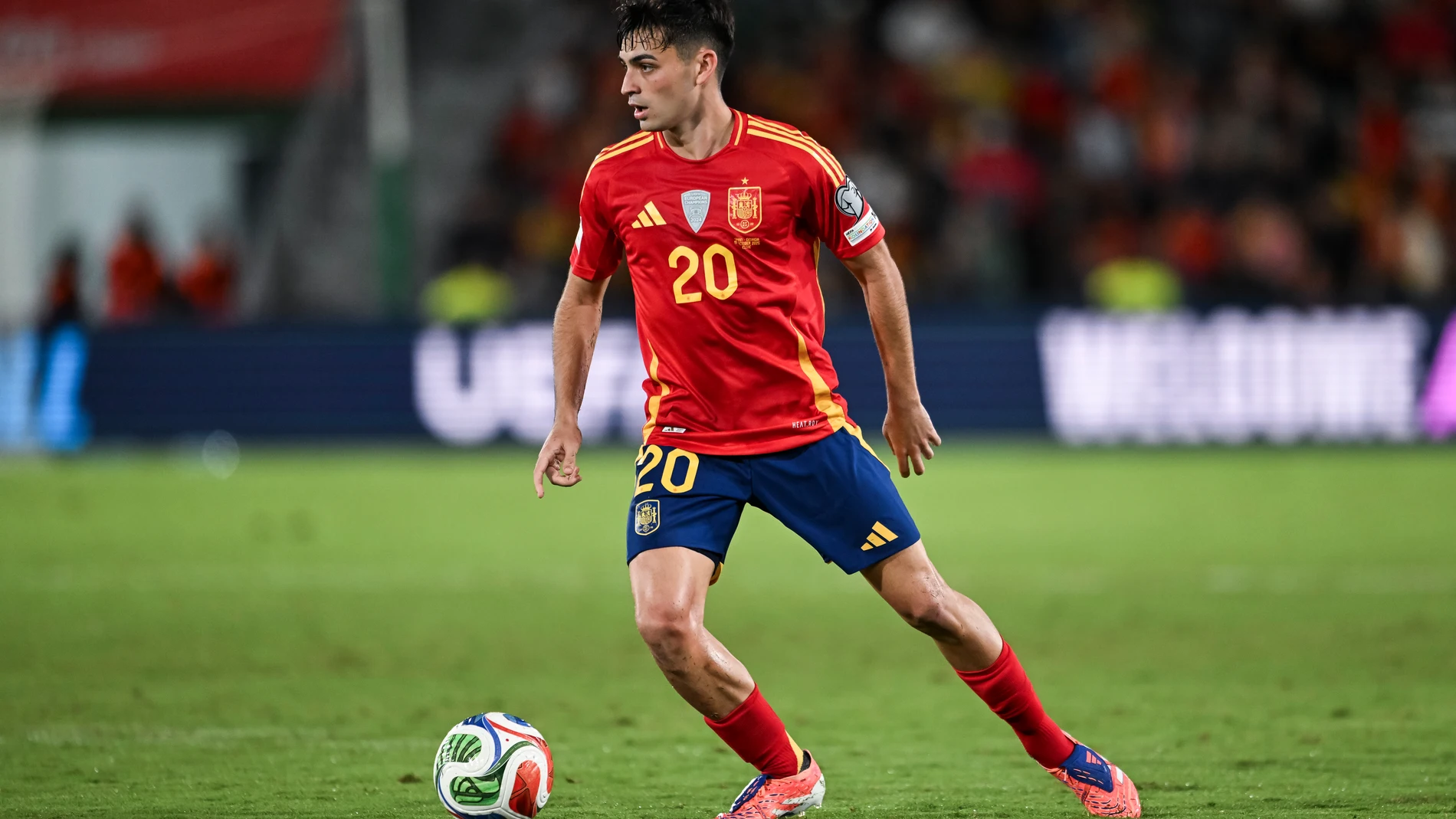 Pedri of Spain in action during the FIFA World Cup 2026 Group E European qualification football match between Spain and Georgia at Manuel Martinez Valero Stadium on October 11, 2025 in Elche, Spain. AFP7 11/10/2025 ONLY FOR USE IN SPAIN