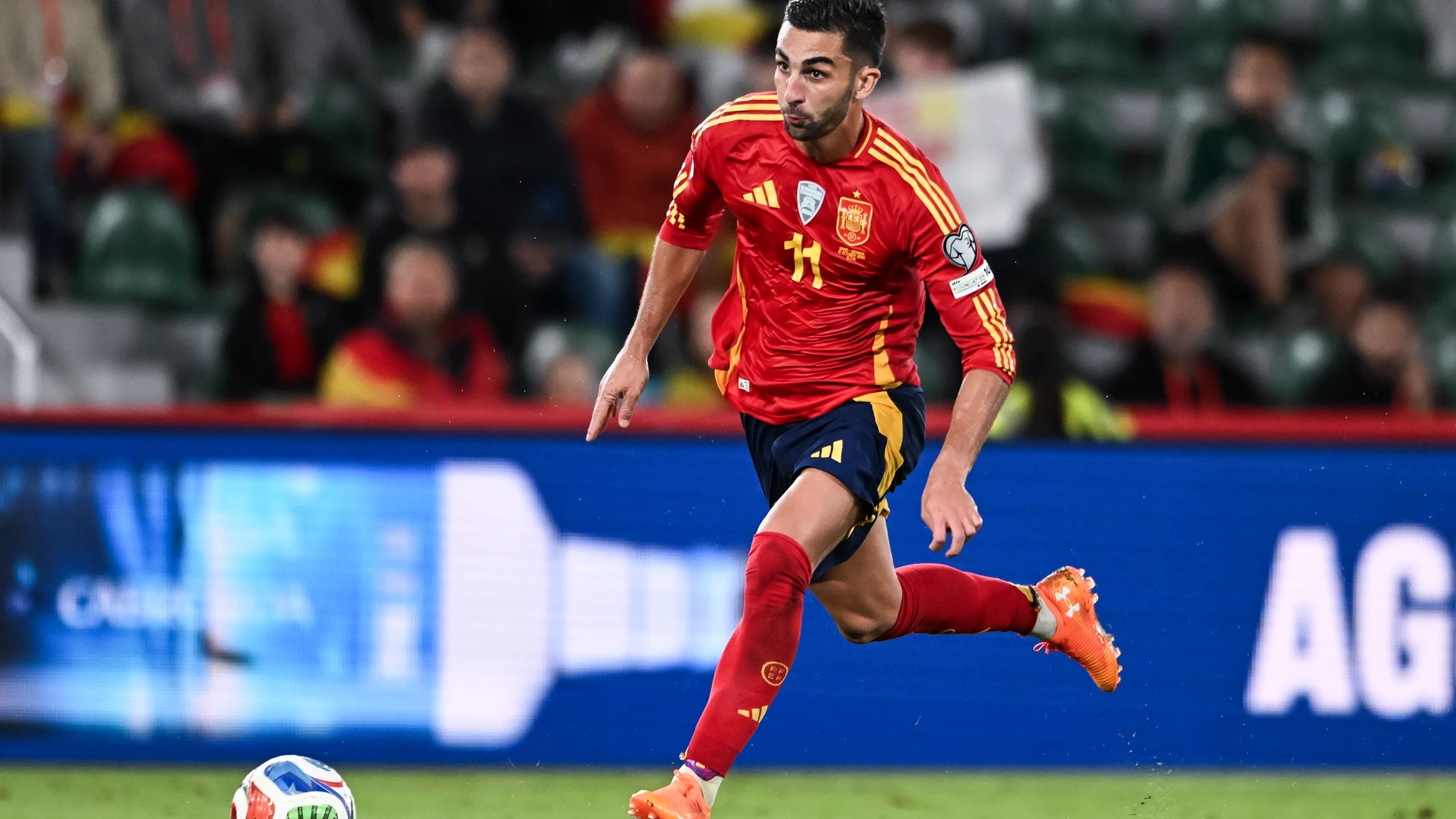 Ferran Torres of Spain in action during the FIFA World Cup 2026 Group E European qualification football match between Spain and Georgia at Manuel Martinez Valero Stadium on October 11, 2025 in Elche, Spain.AFP7 11/10/2025 ONLY FOR USE IN SPAIN