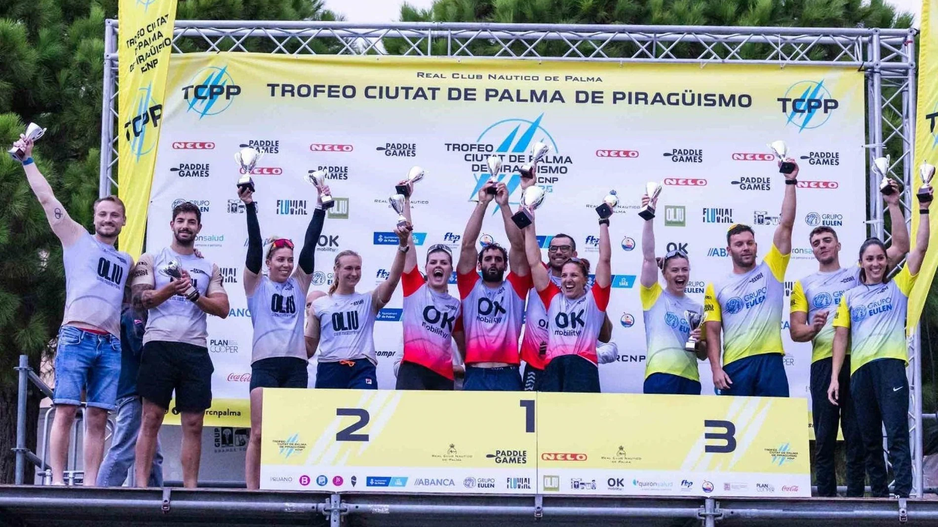 Uno de los podios del Ciudad de Palma de Piragüismo