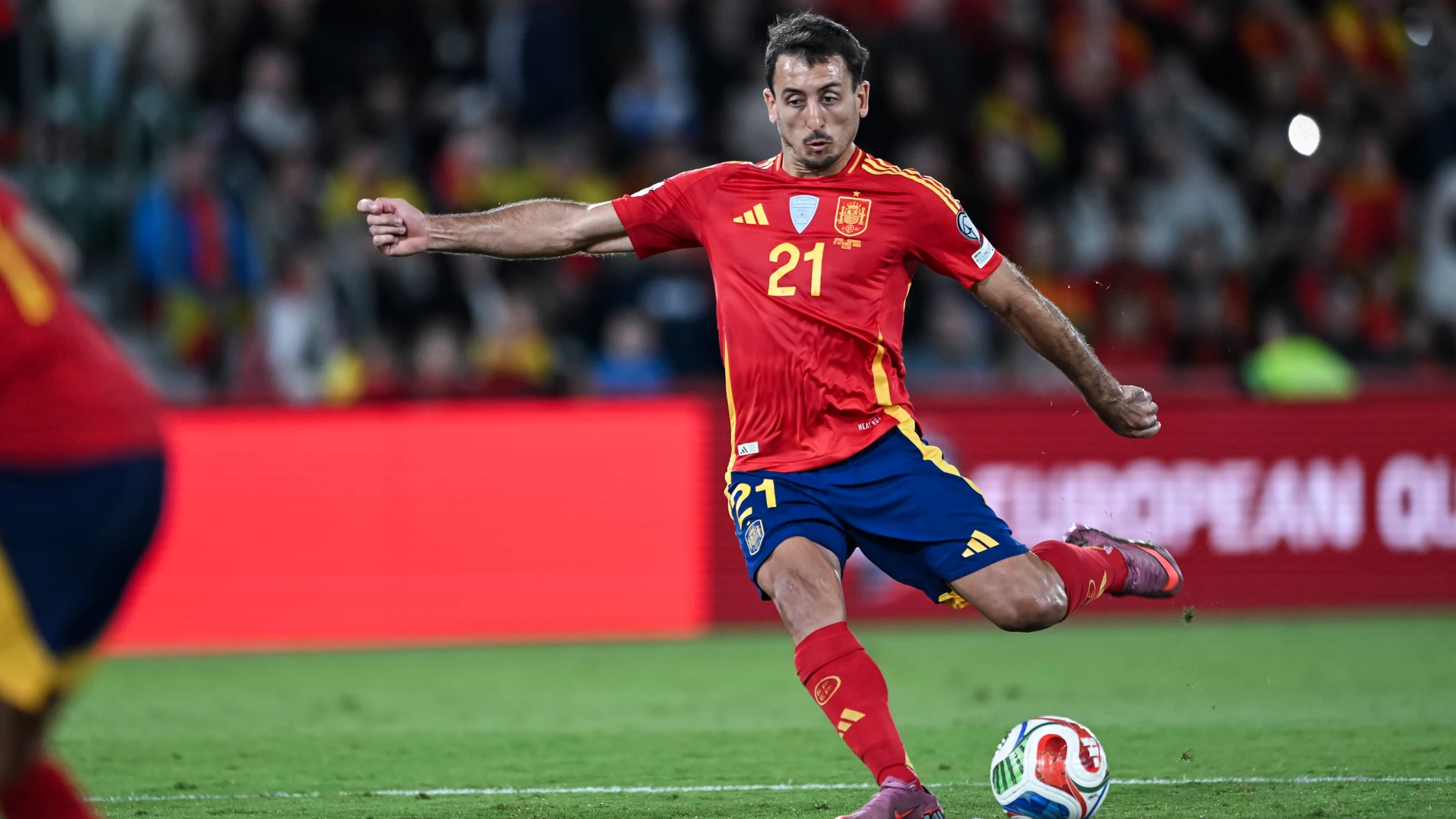 Mikel Oyarzabal of Spain shoot goal during the FIFA World Cup 2026 Group E European qualification football match between Spain and Georgia at Manuel Martinez Valero Stadium on October 11, 2025 in Elche, Spain. AFP7 11/10/2025 ONLY FOR USE IN SPAIN
