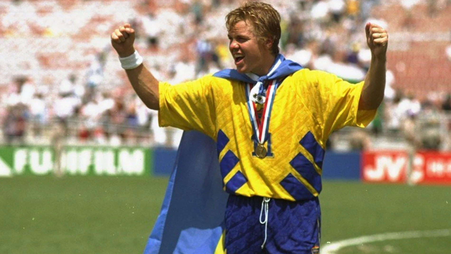 El ex futbolista Tomas Brolin con Suecia