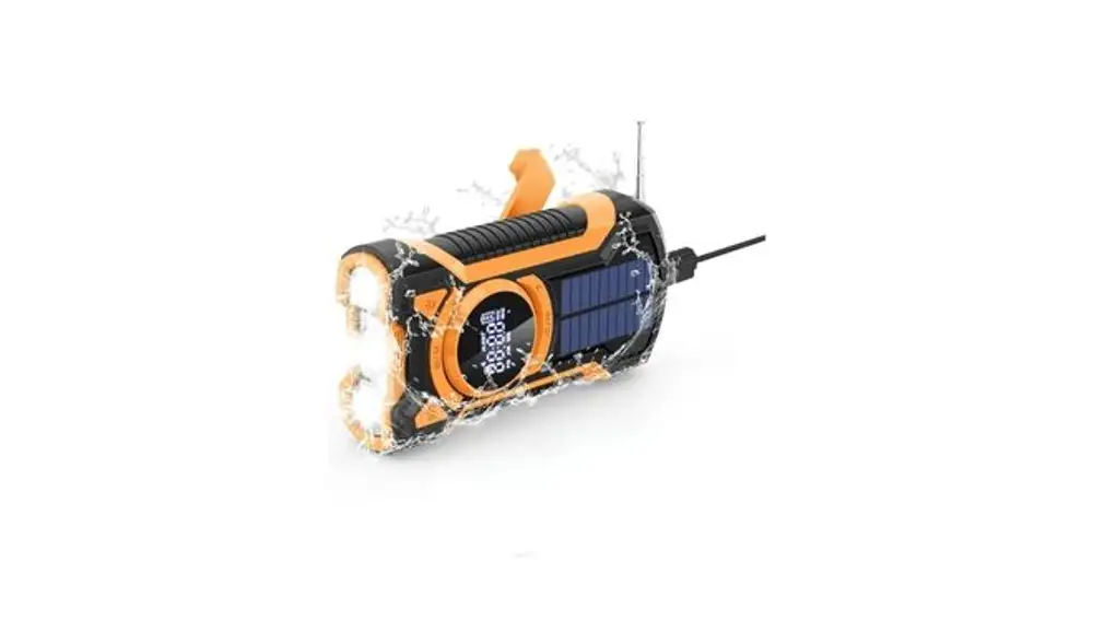 Radio solar con linterna y cargador