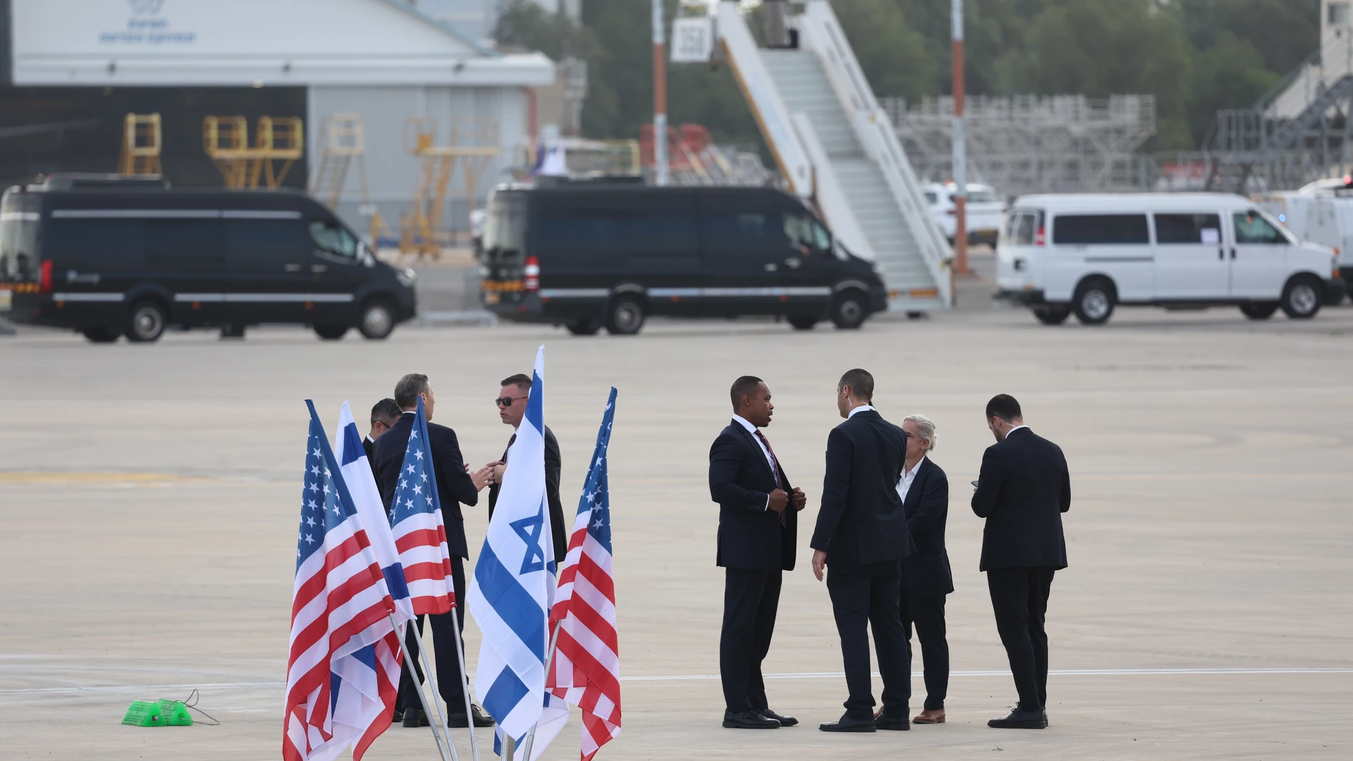 Vista del Aeropuerto Ben Gurión antes de la llegada del presidente estadounidense Donald Trump a Tel Aviv